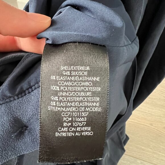 Alice + Olivia Navy Silk Asymmetrical Dress - Picture 5 of 5